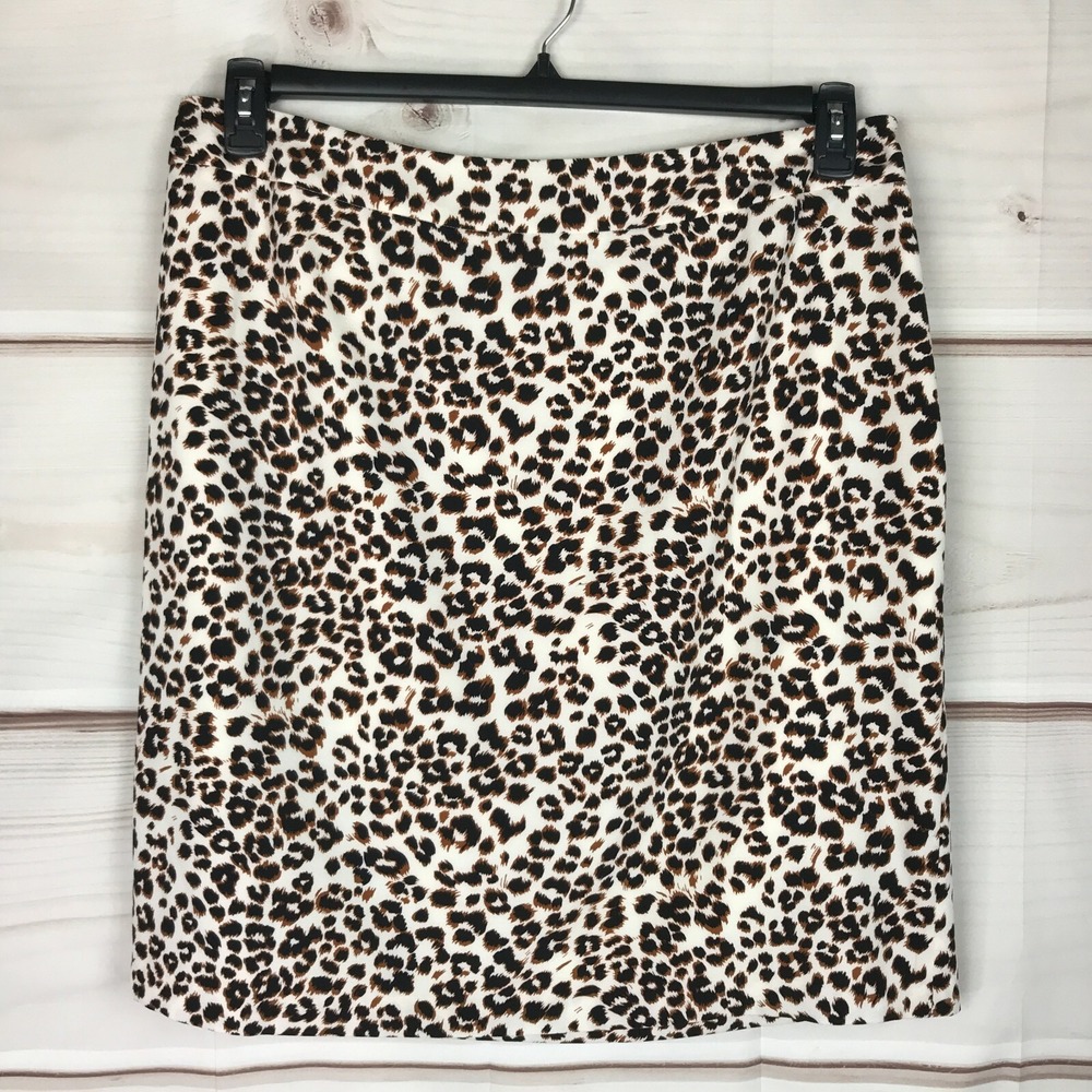 Bar III Skirt Womens 1X Leopard Print Woven Pencil Side Elastic Zipper Stretch